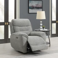 Abbey Fabric Power Recliner Sofa - Silver detail Abbey Fabric Power Recliner Sofa - Silver detail
