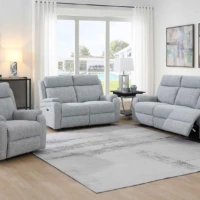 Abbey Fabric Power Recliner Sofa - Silver suite Abbey Fabric Power Recliner Sofa - Silver suite