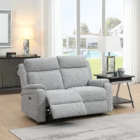 Abbey Fabric Power Recliner Sofa - Silver 2 seater Abbey Fabric Power Recliner Sofa - Silver 2 seater