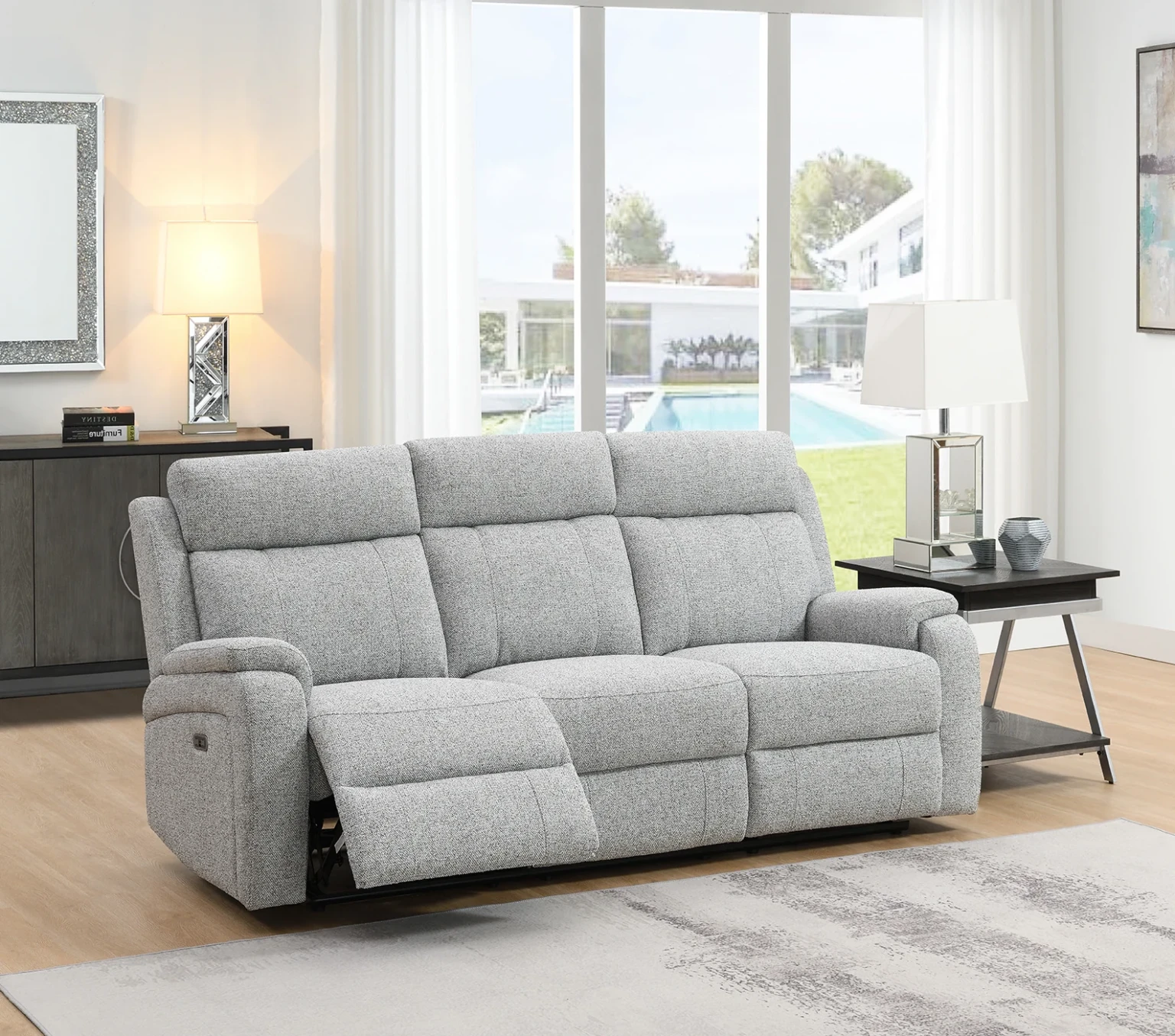 Abbey Fabric Power Recliner Sofa