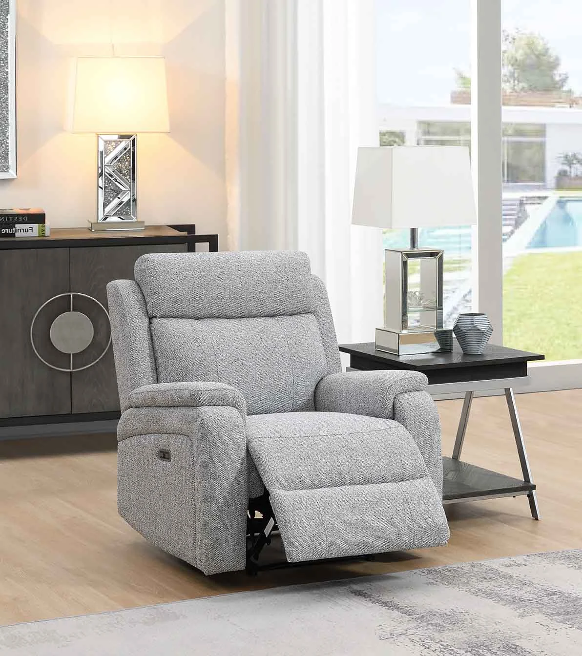 Abbey Fabric Power Recliner Sofa