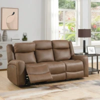 Abbey Leather Power Recliner Sofa - Tan 3 seater Abbey Leather Power Recliner Sofa - Tan 3 seater