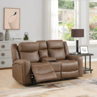 Abbey Leather Power Recliner Sofa - Tan detail Abbey Leather Power Recliner Sofa - Tan detail