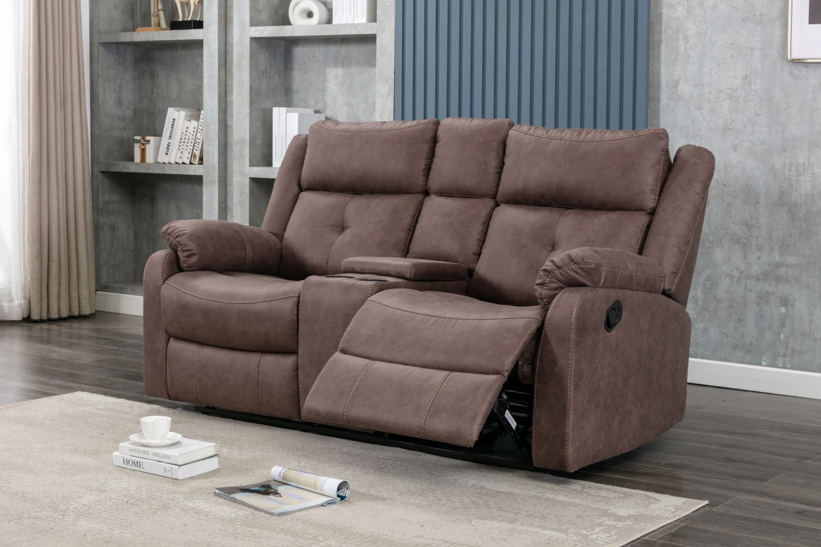 Alcove Recliner Sofa - Chestnut 2 seater with console Alcove Recliner Sofa - Chestnut 2 seater with console