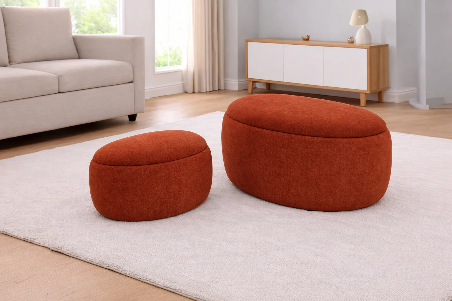 Cask Large Storage Ottoman - Deep Terra Cask Large Storage Ottoman - Deep Terra