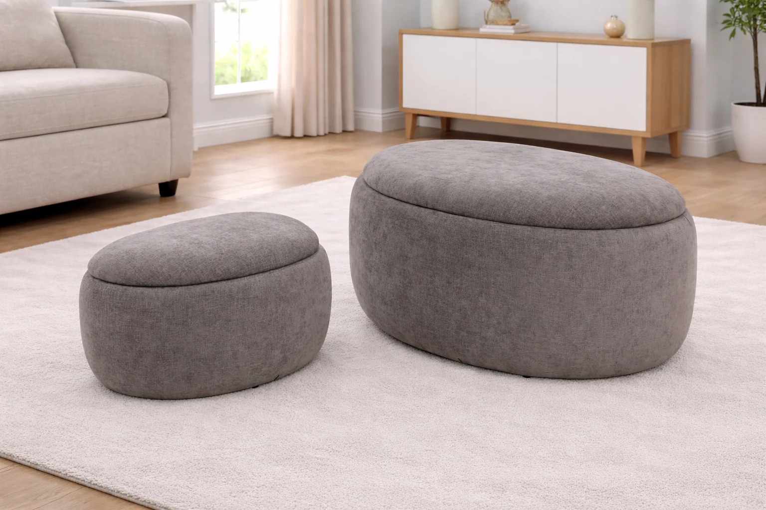 Cask Large Storage Ottoman detail Cask Large Storage Ottoman detail