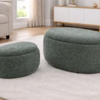 Cask Large Storage Ottoman - Winter Moss Cask Large Storage Ottoman - Winter Moss
