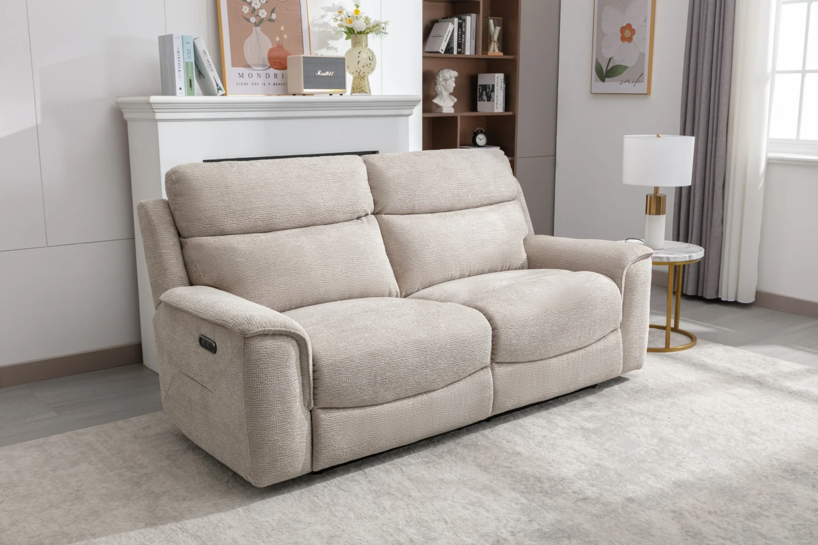 Cloud Power Recliner Sofa - Beige 2 seater