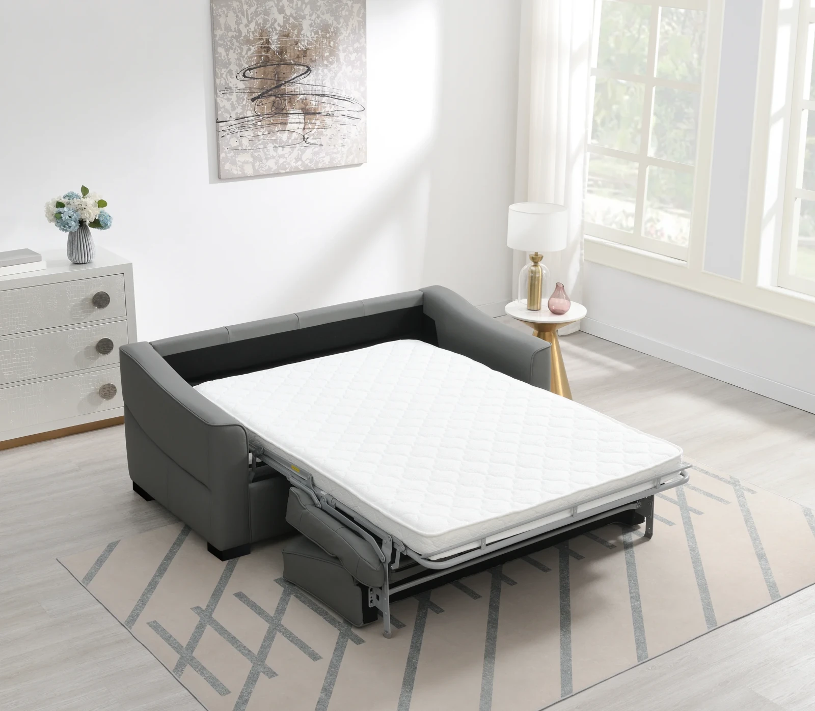 Guest Sofa Bed - Light Grey as a bed