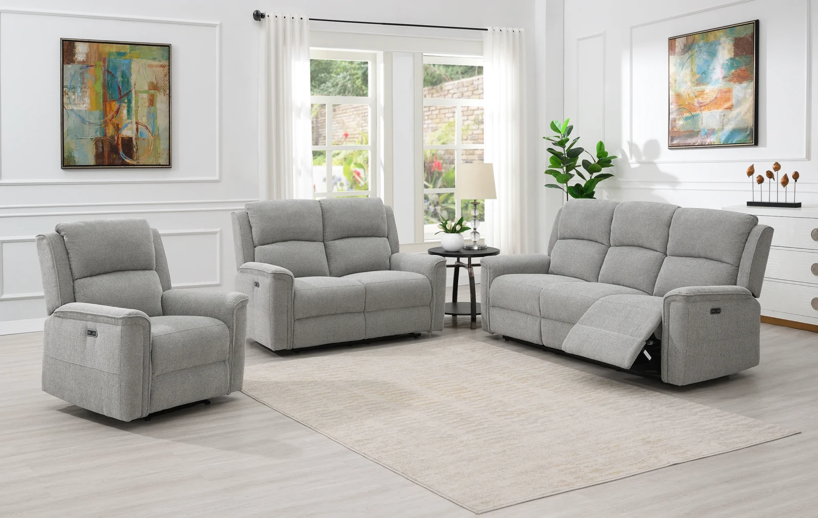 Harbour Power Recliner Sofa - Light Grey suite Harbour Power Recliner Sofa - Light Grey suite