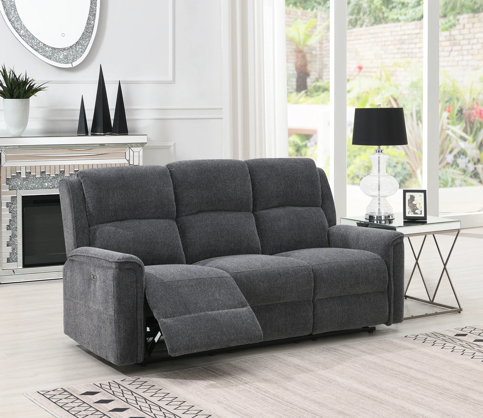 Harbour Power Recliner Sofa - Charcoal 3 seater Harbour Power Recliner Sofa - Charcoal 3 seater