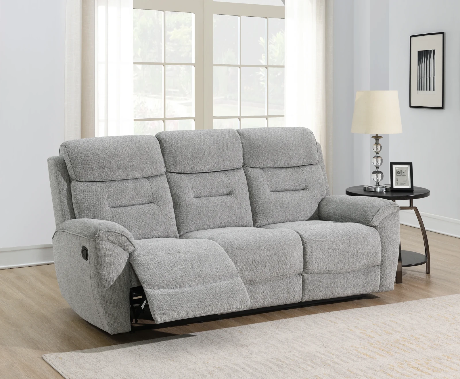 Haven Manual Recliner Sofa - Light Grey 3 seater Haven Manual Recliner Sofa - Light Grey 3 seater