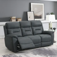 Haven Manual Recliner Sofa - Charcoal 3 seater Haven Manual Recliner Sofa - Charcoal 3 seater