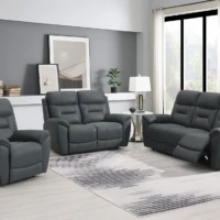 Haven Manual Recliner Sofa - Charcoal suite Haven Manual Recliner Sofa - Charcoal suite