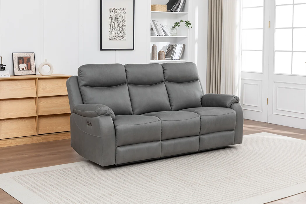 Haven Power Recliner Sofa - Charcoal 3 seater Haven Power Recliner Sofa - Charcoal 3 seater