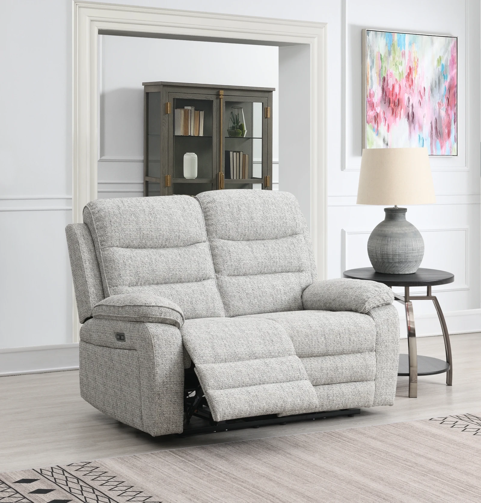 Hearth Power Recliner Sofa - Light Grey 2 seater Hearth Power Recliner Sofa - Light Grey 2 seater