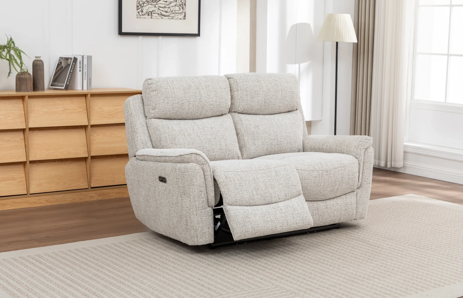 Hearth Power Recliner Sofa - Light Grey detail Hearth Power Recliner Sofa - Light Grey detail