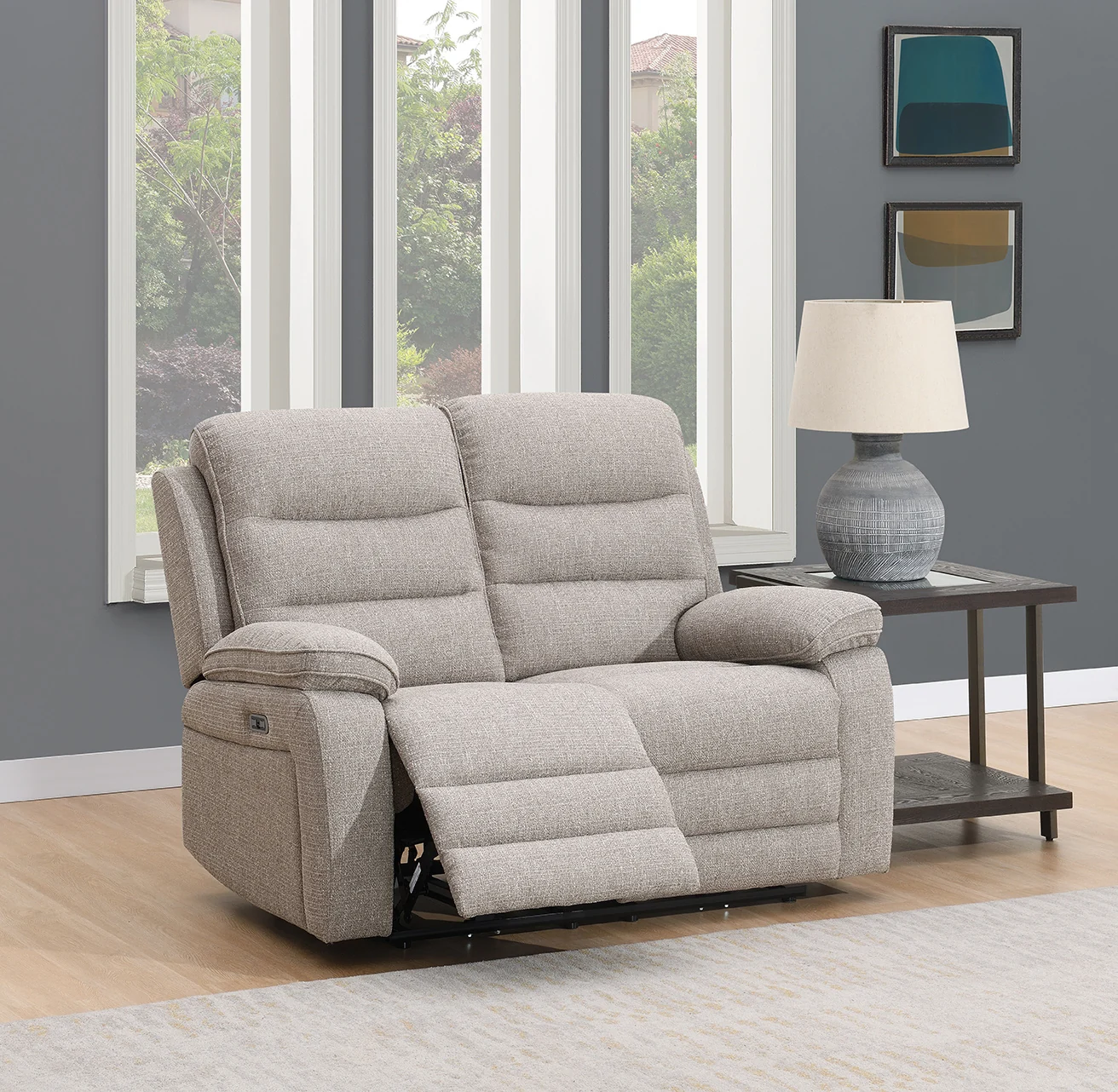 Hearth Power Recliner Sofa - Oatmeal 2 seater Hearth Power Recliner Sofa - Oatmeal 2 seater