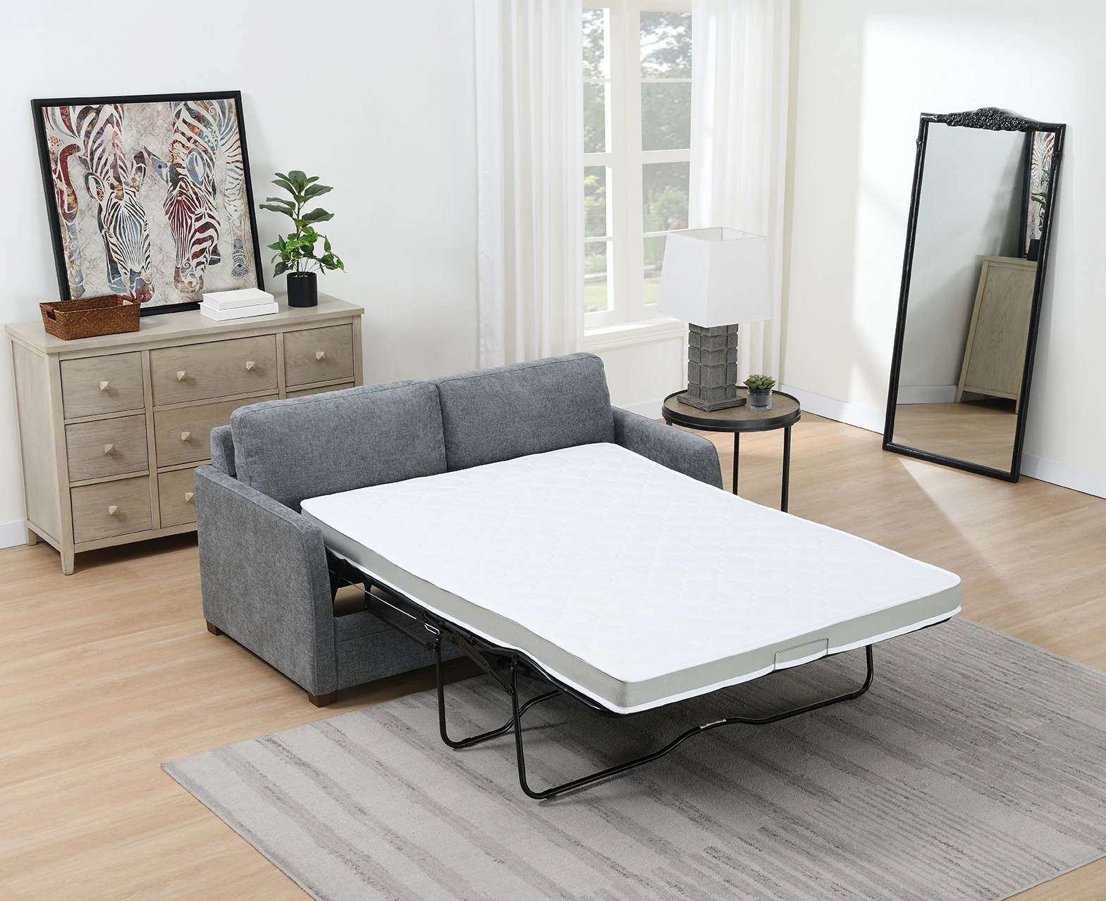 Hideaway Sofa Bed - Grey as a bed Hideaway Sofa Bed - Grey as a bed