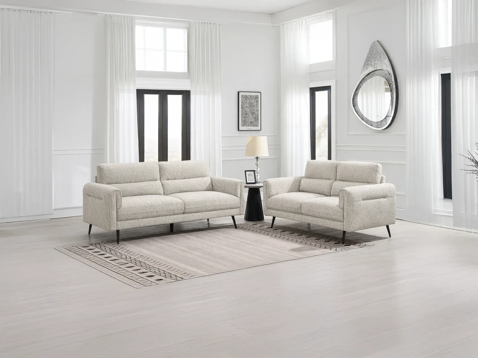 Linen Sofa - Beige suite Linen Sofa - Beige suite