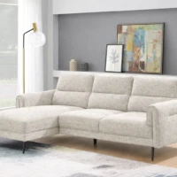 Linen Sofa - Beige chaise Linen Sofa - Beige chaise