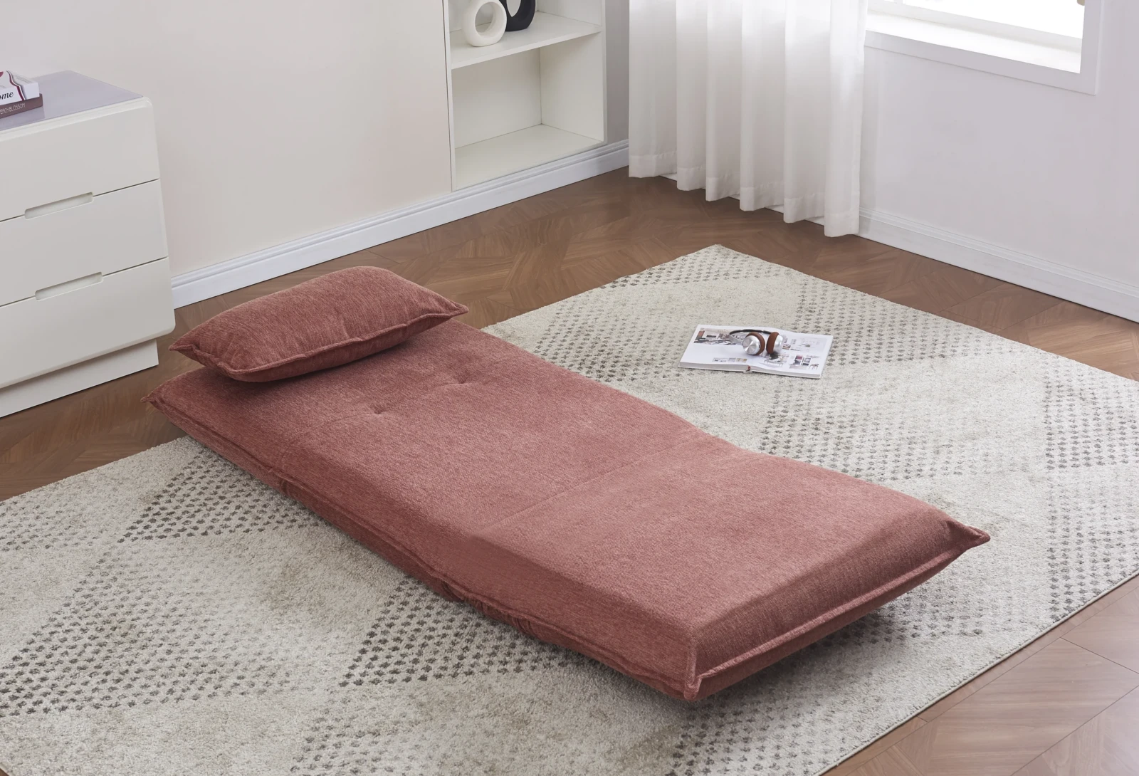 Lodge Sofa Bed - Rust as a bed Lodge Sofa Bed - Rust as a bed