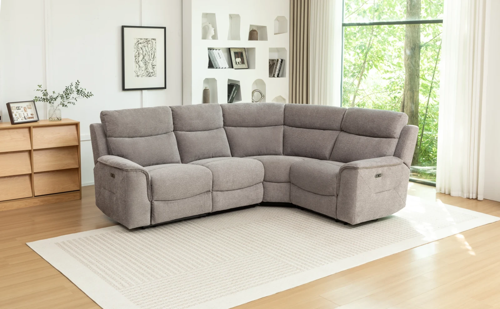 Meadow Power Recliner Sofa - Mink corner Meadow Power Recliner Sofa - Mink corner