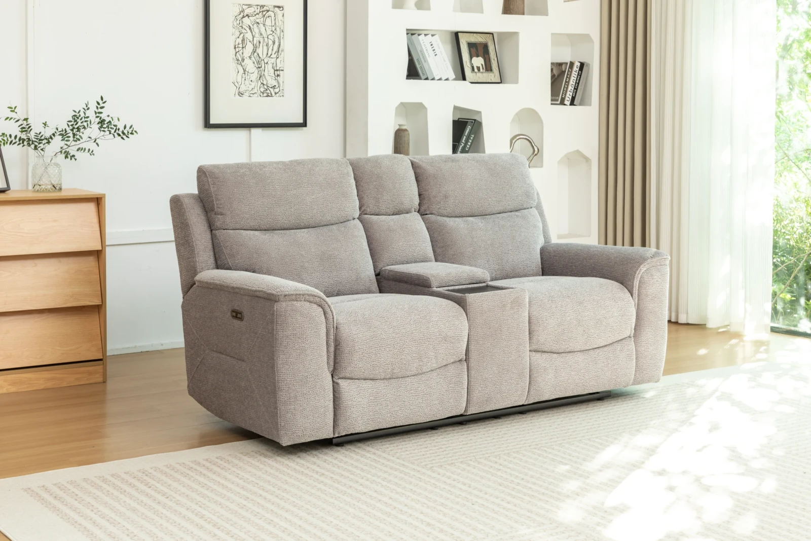 Meadow Power Recliner Sofa - Mink 2 seater with console Meadow Power Recliner Sofa - Mink 2 seater with console