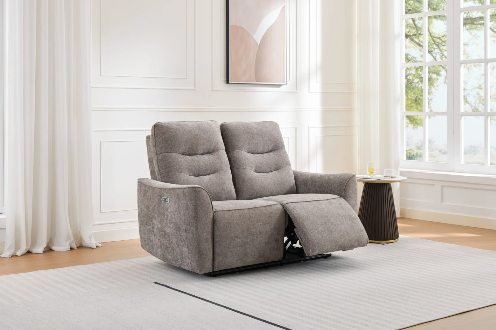Orchard Power Recliner Sofa - Stone detail