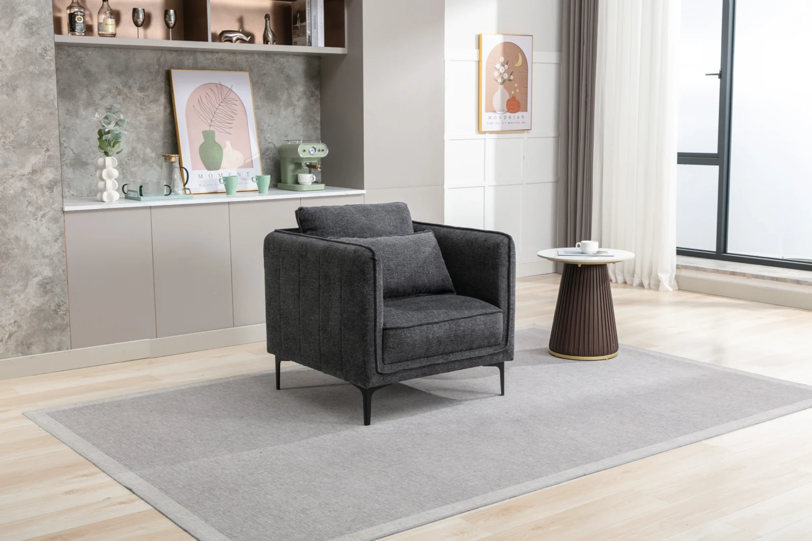 Tweed Sofa - Dark Grey armchair Tweed Sofa - Dark Grey armchair