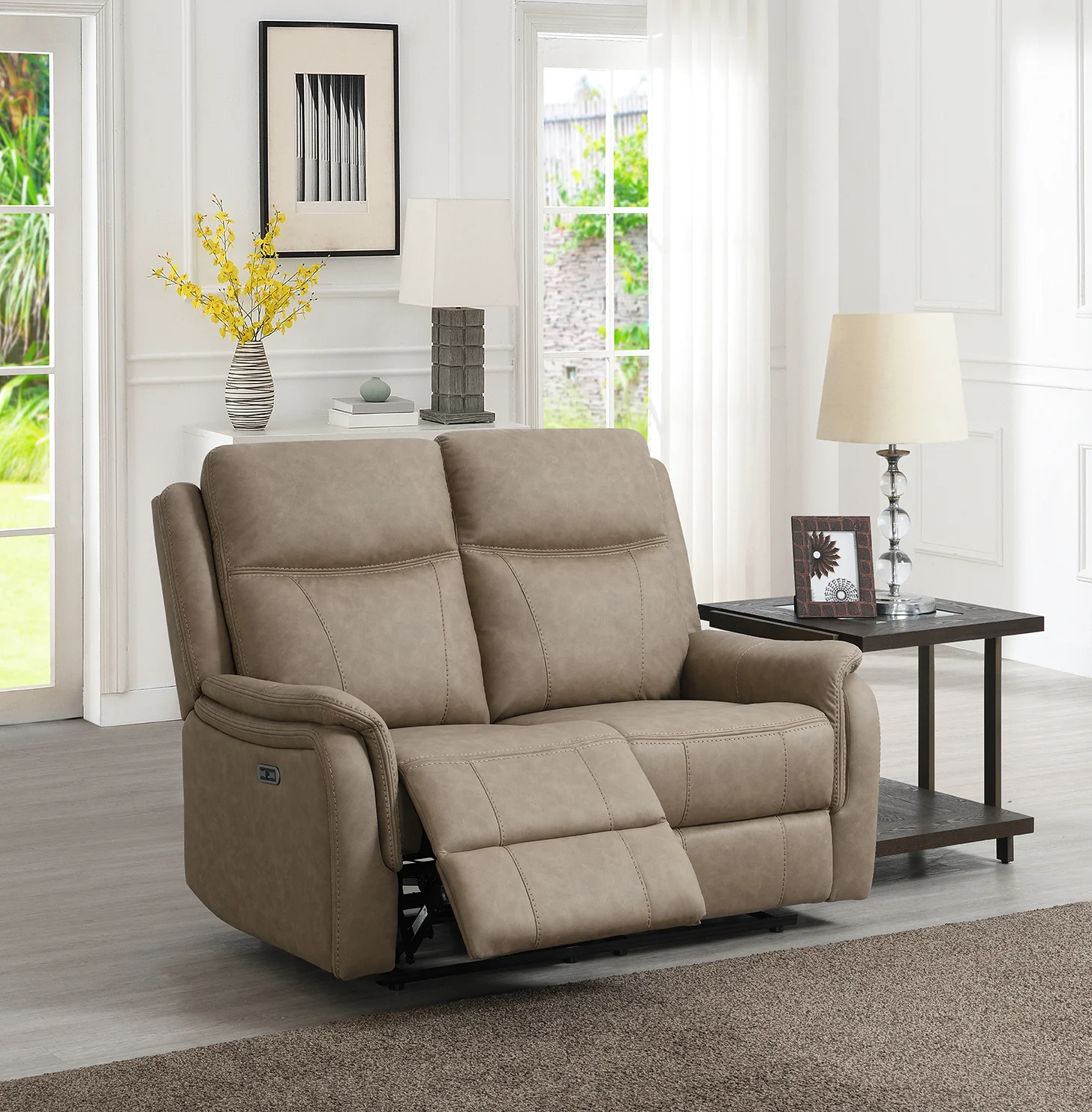 Willow Power Recliner Sofa - Taupe 2 seater Willow Power Recliner Sofa - Taupe 2 seater